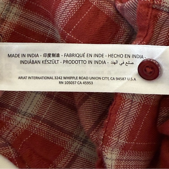 Ariat Boys Holton Retro Plaid Western Shirt Rosewood XL 18 Cowboy Rodeo Country - Picture 6 of 11